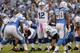 SAN DIEGO, CA - OCTOBER 14: Quarterback Andrew Luck #12 of the Indianapolis Colts yells instruction during the football game against the San Diego Chargers at Qualcomm Stadium October 14, 2013 in San Diego, California. (Photo by Kevork Djansezian/Getty