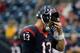 HOUSTON, TX - OCTOBER 13: T.J. Yates #13 of the Houston Texans reacts after a play in the second half against the St. Louis Rams at Reliant Stadium on October 13, 2013 in Houston, Texas. (Photo by Scott Halleran/Getty Images)