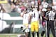 EAST RUTHERFORD, NJ - OCTOBER 13: Wide receiver Antonio Brown #84 of the Pittsburgh Steelers celebrates a first down with defensive back Antonio Cromartie defending on the play on October 13, 2013 at MetLife Stadium in East Rutherford, New Jersey. (Photo