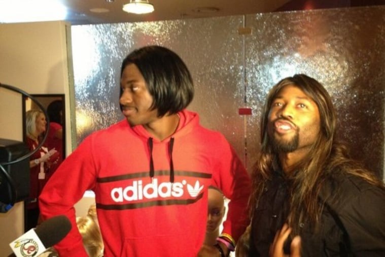 Robert Griffin III and Josh Wilson Sport Wigs for Breast Cancer Survivors