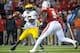 LINCOLN, NE - OCTOBER 27: Quarterback Denard Robinson #16 of the Michigan Wolverines prepares to throw over defensive end Jason Ankrah #9 and the Nebraska Cornhuskers during their game at Memorial Stadium on October 27, 2012 in Lincoln, Nebraska. Nebraska