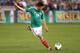 GLENDALE, AZ - JANUARY 30: Oribe Peralta #19 of Mexico shoots the ball against Denmark during an international friendly match at University of Phoenix Stadium on January 30, 2013 in Glendale, Arizona. Mexico and Denmark ended in a 1-1 draw. (Photo by C