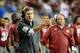 Sept. 29, 2012; Seattle, WA, USA; Washington State Cougars head coach Mike Leach looks on against the Oregon Ducks during the second half at CenturyLink Field. The Ducks would go onto win the game by a final score of 51-26. Mandatory Credit: James Snook-