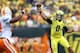 EUGENE, OR - SEPTEMBER 14: Marcus Mariota #8 of the Oregon Ducks throws against of the Tennessee Volunteers on September 14, 2013 at the Autzen Stadium in Eugene, Oregon. (Photo by Jonathan Ferrey/Getty Images)