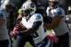 SEATTLE, WA. - OCTBER 13: Running back Chris Johnson #28 of the Tennessee Titans runs with the ball during the second quarter of the game against the Seattle Seahawks at CenturyLink Field on October 13, 2013 in Seattle, Washington. (Photo by Steve Dykes/G