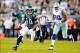 November 11, 2012; Philadelphia, PA, USA; Philadelphia Eagles wide receiver DeSean Jackson (10) runs with the ball against the Dallas Cowboys during the first half at Lincoln Financial Field. The Cowboys defeated the Eagles 38-23. Mandatory Credit: Dale Z