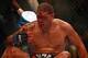 May 26, 2012; Las Vegas, NV, USA; Antonio Silva (Pictured) match is stopped to check for a injury to his forehead during the fight against Cain Velasquez (not pictured) during UFC 146 at the MGM Grand Garden event center. Mandatory Credit: Ron Chenoy-USA