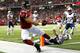 ATLANTA, GA - SEPTEMBER 29: Tony Gonzalez #88 of the Atlanta Falcons scores a touchdown past Alfonzo Dennard #37 of the New England Patriots at Georgia Dome on September 29, 2013 in Atlanta, Georgia. (Photo by Kevin C. Cox/Getty Images)