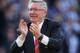 WEST BROMWICH, ENGLAND - MAY 19: Manchester United manager Sir Alex Ferguson applauds the crowd after his 1,500th and final match in charge of the club following the Barclays Premier League match between West Bromwich Albion and Manchester United at The