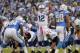 SAN DIEGO, CA - OCTOBER 14: Quarterback Andrew Luck #12 of the Indianapolis Colts yells instruction during the football game against the San Diego Chargers at Qualcomm Stadium October 14, 2013 in San Diego, California. (Photo by Kevork Djansezian/Getty