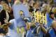 SAN DIEGO, CA - OCTOBER 14: Fans of San Diego Chargers cheer against Indianapolis Colts after rushing for a first down at Qualcomm Stadium October 14, 2013 in San Diego, California. (Photo by Kevork Djansezian/Getty Images)