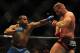 May 19, 2012; San Jose, CA, USA; Josh Barnett (right) fights Daniel Cormier (left) during the heavyweight tournament final bout of the Strikeforce World Grand Prix at HP Pavilion. Mandatory Credit: Kyle Terada-USA TODAY Sports