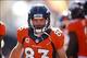 Oct 13, 2013; Denver, CO, USA; Denver Broncos wide receiver Wes Welker (83) comes out onto the field before the first half against the Jacksonville Jaguars at Sports Authority Field at Mile High. Mandatory Credit: Chris Humphreys-USA TODAY Sports