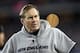 Jan 13, 2013; Foxboro, MA, USA; New England Patriots head coach Bill Belichick during the second half of the AFC divisional round playoff game against the Houston Texans at Gillette Stadium. The Patriots won 41-28. Mandatory Credit: Greg M. Cooper-USA TO