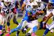 Oct 14, 2013; San Diego, CA, USA; San Diego Chargers running back Ryan Mathews (24) runs for a short gain during the second half against the Indianapolis Colts at Qualcomm Stadium. The Chargers won 19-9. Mandatory Credit: Christopher Hanewinckel-USA TODAY