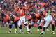 DENVER, CO - OCTOBER 13: Quarterback Peyton Manning #18 of the Denver Broncos runs the offense as guard Zane Beadles #68 of the Denver Broncos and tackle Chris Clark #75 of the Denver Broncos prepare to protect the line of scrimmage against the Jacksonvi
