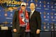 BALTIMORE - JANUARY 18: Josh Lambo poses with Don Garber, MLS Commissioner, after being selected eighth by FC Dallas in the MLS Super Draft on January 18, 2008 at the Baltimore Convention Center in Baltimore, Maryland. (Photo by Mitchell Layton/Getty Im