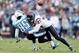 NASHVILLE, TN - DECEMBER 02: Nate Washington #85 of the Tennessee Titans fumbles the ball after being hit by Quintin Demps #27 of the Houston Texans during the game at LP Field on December 2, 2012 in Nashville, Tennessee. (Photo by Andy Lyons/Getty Imag