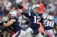 FOXBORO, MA - OCTOBER 13: Quarterback Tom Brady #12 of the New England Patriots throws a second quarter pass against the New Orleans Saints at Gillette Stadium on October 13, 2013 in Foxboro, Massachusetts. (Photo by Rob Carr/Getty Images)