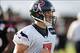 July 28, 2012; Houston, TX, USA; Houston Texans quarterback Case Keenum (7) in action during training camp at Methodist Training Center. Mandatory Credit: Brett Davis-USA TODAY Sports