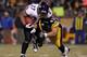 PITTSBURGH, PA - JANUARY 15: Running back Ray Rice #27 of the Baltimore Ravens is hit by safety Troy Polamalu #43 of the Pittsburgh Steelers in the AFC Divisional Playoff Game at Heinz Field on January 15, 2011 in Pittsburgh, Pennsylvania. (Photo by Nic
