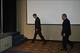Mar 7, 2012; Indianapolis, IN, USA; Indianapolis Colts quarterback Peyton Manning and owner Jim Irsay walk to the podium to announce during a press conference at Indiana Farm Bureau Football Center that Peyton Manning will not be resigned. Mandatory Credi