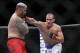 May 25, 2013; Las Vegas, NV, USA; Junior dos Santos lands a punch against Mark Hunt during UFC 160 at the MGM Grand Garden Arena. Mandatory Credit: Gary A. Vasquez-USA TODAY Sports
