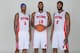 AUBURN HILLS, MI - SEPTEMBER 30: Josh Smith #6, Greg Monroe #10, and Andre Drummond #0 of the Detroit Pistons pose for a portrait during media day on September 30, 2013 at The Palace of Auburn Hills in Auburn Hills, Michigan. NOTE TO USER: User expressly