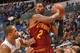 ORLANDO, FL - OCTOBER 11: Kyrie Irving #2 of the Cleveland Cavaliers looks to pass the ball against the Orlando Magic during the game on October 11, 2013 at Amway Center in Orlando, Florida. NOTE TO USER: User expressly acknowledges and agrees that, by do