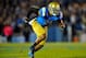 October 12, 2013; Pasadena, CA, USA; UCLA Bruins linebacker Anthony Barr (11) defends against the California Golden Bears during the first half at the Rose Bowl. Mandatory Credit: Gary A. Vasquez-USA TODAY Sports