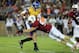 Sep 7, 2013; Stanford, CA, USA; Stanford Cardinal linebacker Trent Murphy (93) sacks San Jose State Spartans quarterback David Fales (10) during the second quarter at Stanford Stadium. Mandatory Credit: Kelley L Cox-USA TODAY Sports