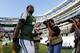 EAST RUTHERFORD, NJ - OCTOBER 13: Quarterback Geno Smith #7 of the New York Jets walks off the field after the Jets lost to the Pittsburgh Steelers 19-6 at MetLife Stadium on October 13, 2013 in East Rutherford, New Jersey. (Photo by Rich Schultz /Getty I
