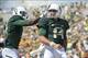 Sep 7, 2013; Waco, TX, USA; Baylor Bears quarterback Bryce Petty (14) celebrates his touchdown against the Buffalo Bulls during the first half at Floyd Casey Stadium. Mandatory Credit: Jerome Miron-USA TODAY Sports