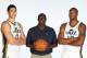 SALT LAKE CITY, UT - SEPTEMBER 30: (from left) Enes Kanter #0, Tyrone Corbin Head Coach and Derrick Favors #15 of the Utah Jazz pose for a photo during 2013 Media Day at Zions Basketball Center on September 30, 2013 in Salt Lake City, Utah. NOTE TO USER: