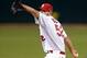 Oct 18, 2013; St. Louis, MO, USA; St. Louis Cardinals starting pitcher Michael Wacha throws a pitch against the Los Angeles Dodgers during the first inning in game six of the National League Championship Series baseball game at Busch Stadium. Mandatory Cr