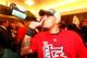 ST LOUIS, MO - OCTOBER 18: Yadier Molina #4 of the St. Louis Cardinals celebrates after the Cardinals defeat the Los Angeles Dodgers 9-0 in Game Six of the National League Championship Series at Busch Stadium on October 18, 2013 in St Louis, Missouri. (