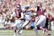 Oct 19, 2013; College Station, TX, USA; Texas A&M Aggies quarterback Johnny Manziel (2) runs with the ball against the Auburn Tigers during the first half at Kyle Field. Mandatory Credit: Soobum Im-USA TODAY Sports