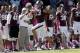 HOUSTON, TX - OCTOBER 19: Mike Evans #13 of the Texas A&M Aggies runs after the catch for his second reception touchdown against the Auburn Tigers on October 19, 2013 at Kyle Field in College Station, Texas. (Photo by Thomas B. Shea/Getty Images)