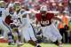 PALO ALTO, CA - OCTOBER 19: Brett Hundley #17 of the UCLA Bruins is chased by Luke Kaumatule #99 of the Stanford Cardinal at Stanford Stadium on October 19, 2013 in Palo Alto, California. (Photo by Ezra Shaw/Getty Images)
