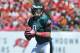TAMPA, FL - OCTOBER 13: Quarterback Nick Foles #9 of the Philadelphia Eagles looks to pass against the Tampa Bay Buccaneers October 13, 2013 at Raymond James Stadium in Tampa, Florida. The Eagles won 31 - 20. (Photo by Al Messerschmidt/Getty Images)