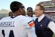 HOUSTON, TX - OCTOBER 19: Nick Marshall #14 of the Auburn Tigers hugs head coach Gus Malzahn of the Auburn Tigers after they defeated the Texas A&M Aggies on October 19, 2013 at Kyle Field in College Station, Texas. Auburn Tigers won 45 to 41.(Photo by Th