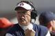HOUSTON, TX - OCTOBER 19: Head coach Gus Malzahn of the Auburn Tigers yells at the referee for a holding call against the Texas A&M Aggies on October 19, 2013 at Kyle Field in College Station, Texas. (Photo by Thomas B. Shea/Getty Images)