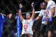 Feb 2, 2013; Las Vegas, NV, USA; Rogerio Nogueira celebrates his victory over Rashad Evans during UFC 156 at the Mandalay Bay Events Center. Mandatory Credit: Gary A. Vasquez-USA TODAY Sports