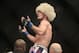 Sep 21, 2013; Toronto, Ontario, CAN; Khabib Nurmagomedov celebrates his victory over Pat Healy (not pictured) during their Lightweight bout at UFC 165 at the Air Canada Centre. Mandatory Credit: Tom Szczerbowski-USA TODAY Sports