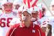 Oct 12, 2013; West Lafayette, IN, USA; Nebraska Cornhuskers coach Bo Pelini leads his team onto the field before the game against the Purdue Boilermakers at Ross Ade Stadium. Mandatory Credit: Brian Spurlock-USA TODAY Sports