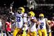 OXFORD, MS - OCTOBER 19: Jeremy Hill #33 of the LSU Tigers celebrates a touchdown against the Ole Miss Rebels during a game at Vaught-Hemingway Stadium on October 19, 2013 in Oxford, Mississippi. Ole Miss won the game 27-24. (Photo by Stacy Revere/Gett