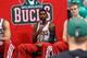 MILWAUKEE, WI - OCTOBER 5: O.J. Mayo #3 speaks with young fans during the 2013 Milwaukee Bucks Fan Fest and Open Practice on October 5, 2013 at the BMO Harris Bradley Center in Milwaukee, Wisconsin. NOTE TO USER: User expressly acknowledges and agrees th