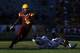 TEMPE, AZ - OCTOBER 19: Running back Marion Grice #1 of the Arizona State Sun Devils rushes the football past linebacker Princeton Fuimaono #37 of the Washington Huskies during the college football game at Sun Devil Stadium on October 19, 2013 in Tempe,