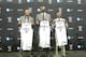 BROOKLYN, NY - July 18: Kevin Garnett #2, Paul Pierce #34, and Jason Terry #31 of the Brooklyn Nets pose with their new jerseys during a press conference at the Barclays Center on July 18, 2013 in the Brooklyn borough of New York City. NOTE TO USER: User