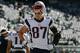 Oct 20, 2013; East Rutherford, NJ, USA; New England Patriots tight end Rob Gronkowski (87) warms up before their game against the New York Jets at MetLife Stadium. Mandatory Credit: Ed Mulholland-USA TODAY Sports